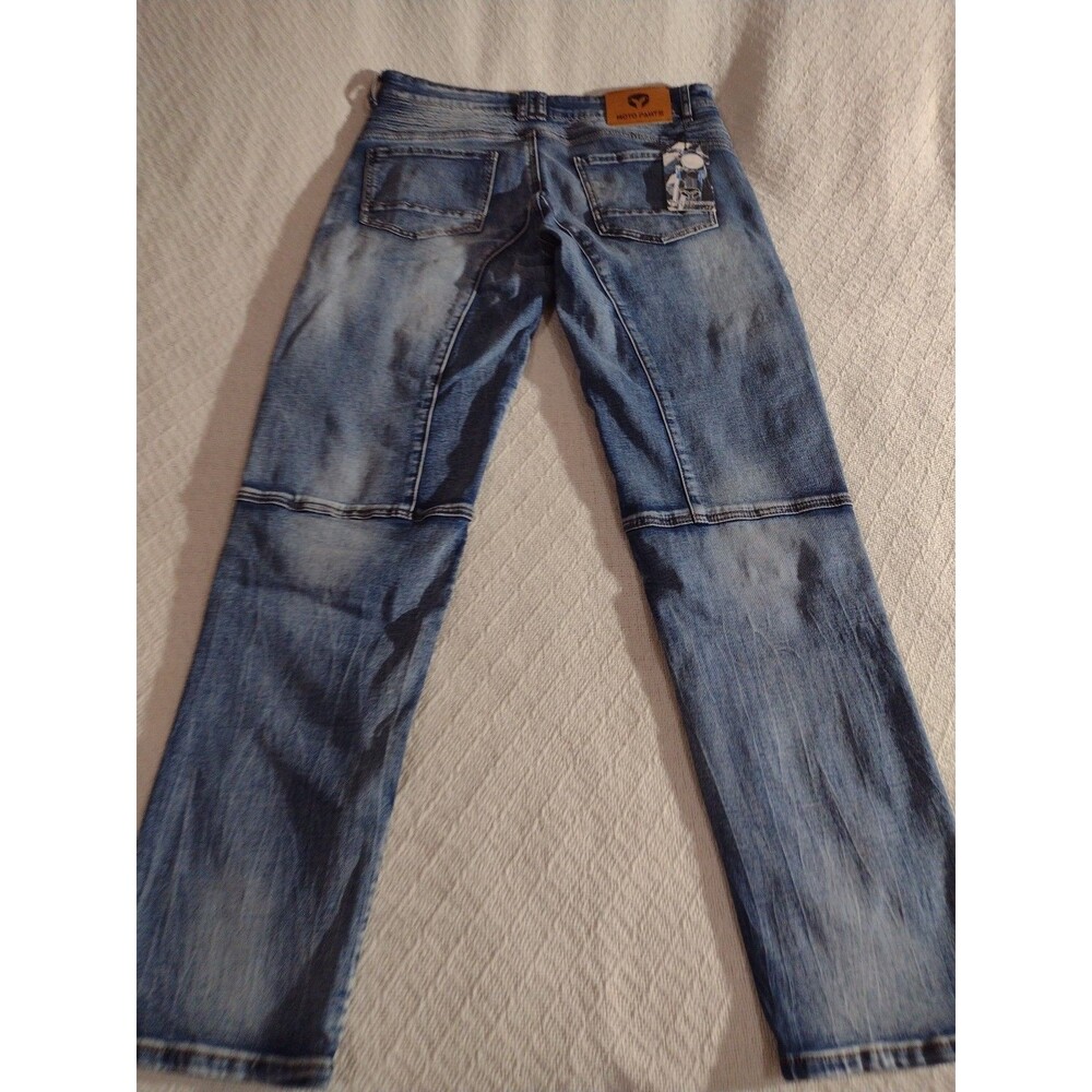 Moto Biker Jean Pants Extra Large 34s Faded